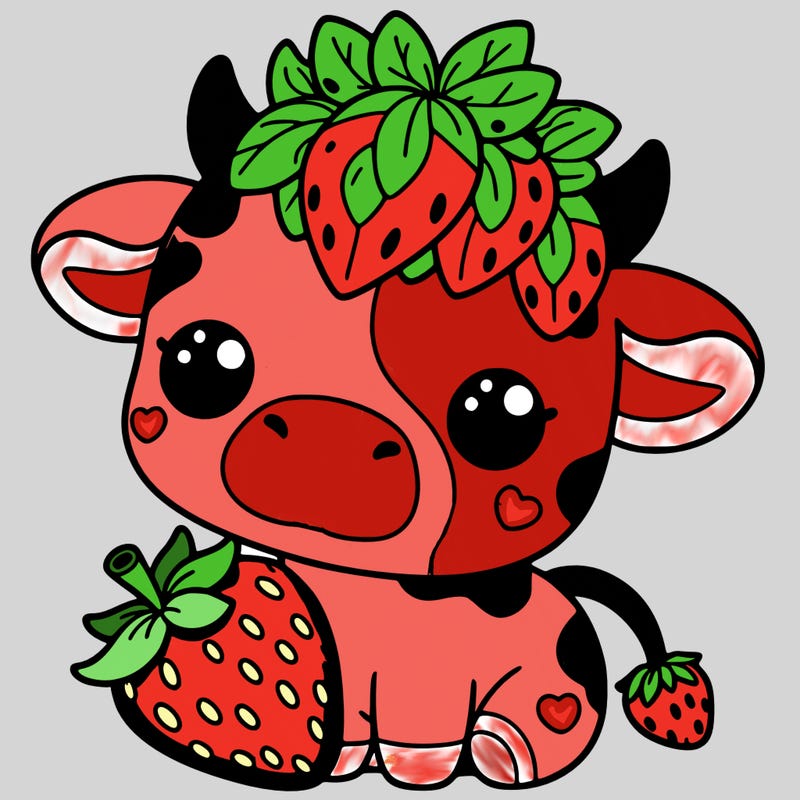 cute strawberry cow