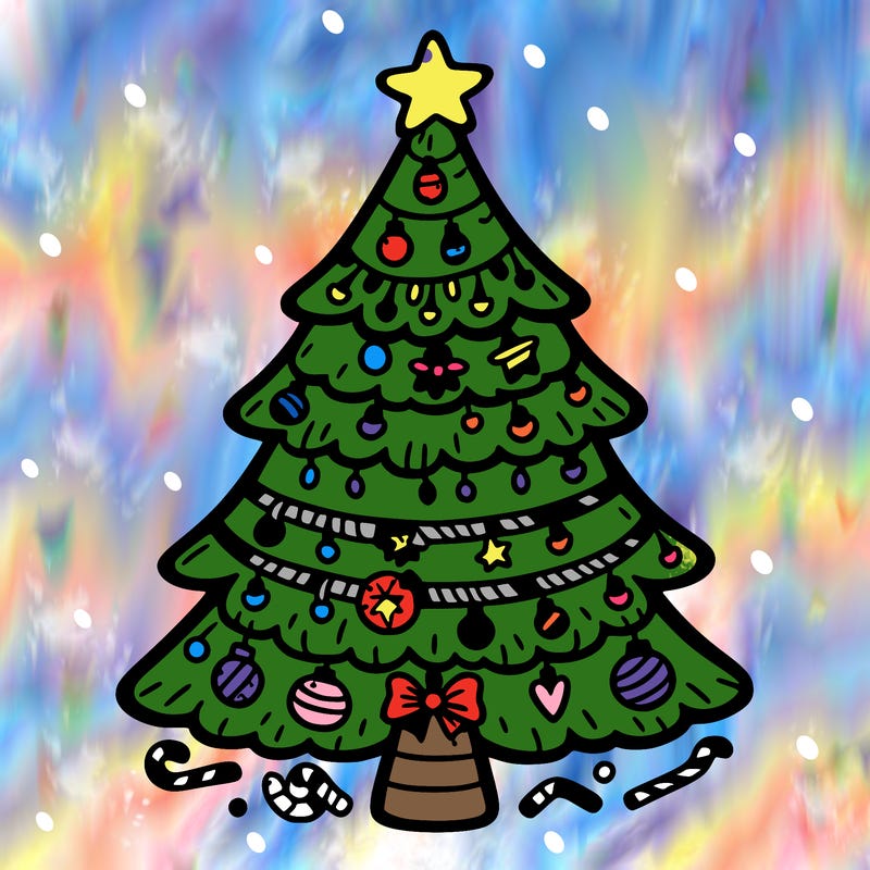 christmas tree with lots of details