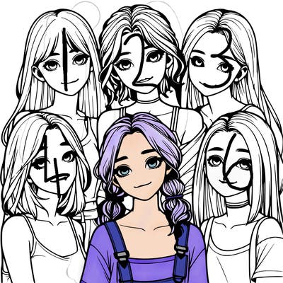 a group of girls realistic