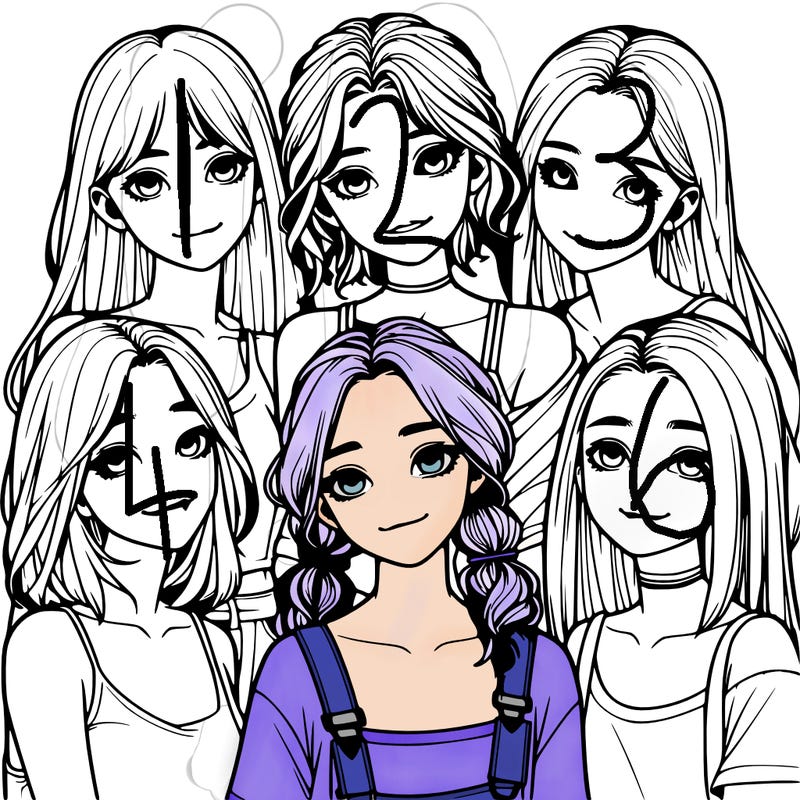 a group of girls realistic