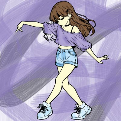 realistic girl danceing