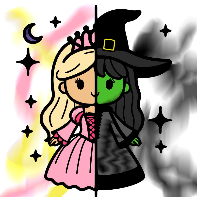 split princess and witch