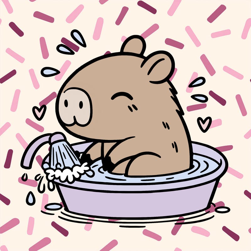 capybara taking a bath