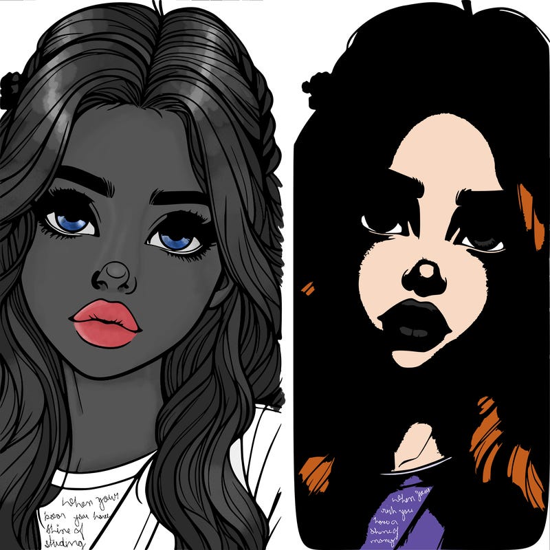 realistic girl and detailed