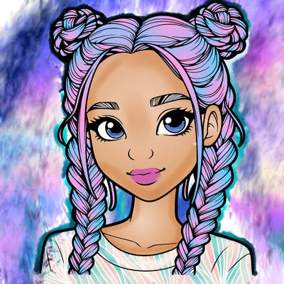 realistic girl with braids