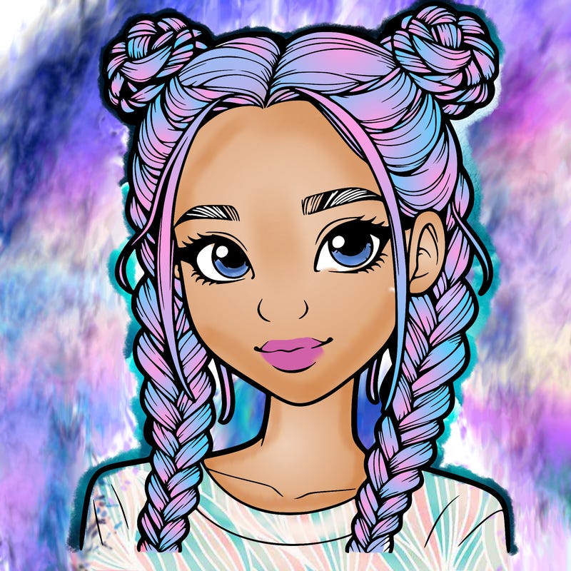 realistic girl with braids