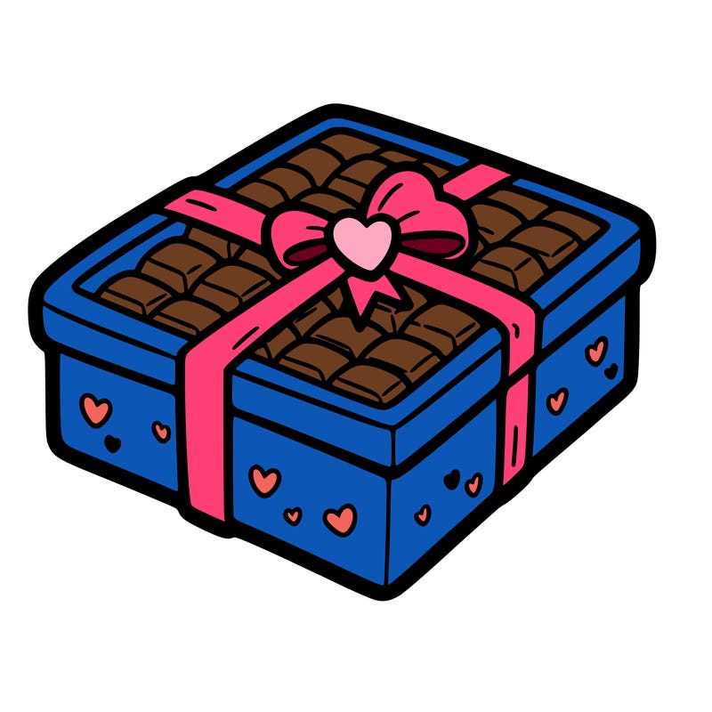 a box of chocolate for valentines day