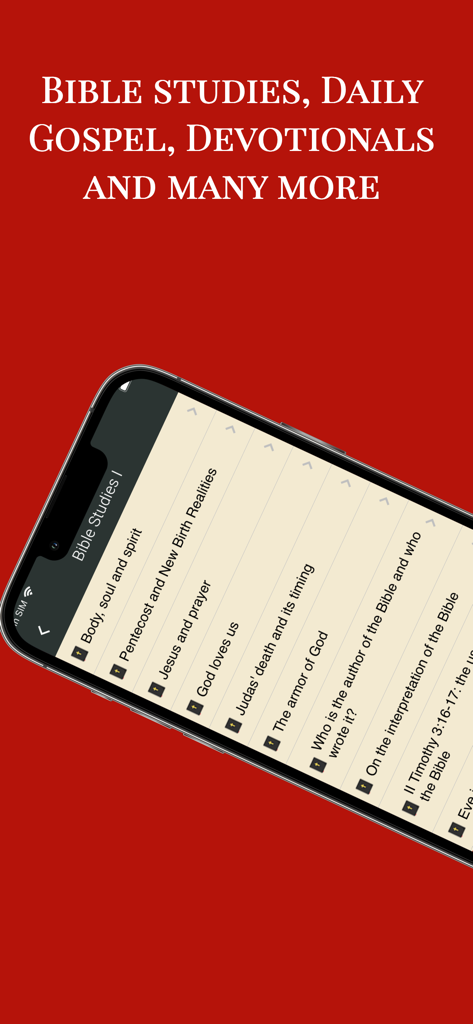 NIV Bible Offline in English - NIV Bible app interface showing various Bible study categories and topics