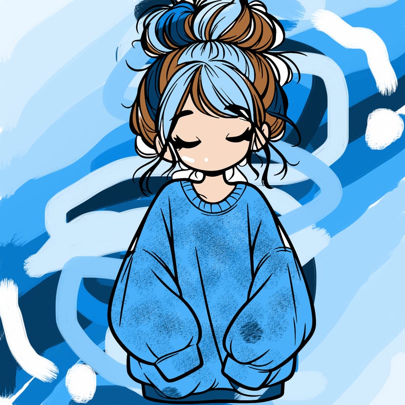 girl with baggy sweatshirt and messy bun