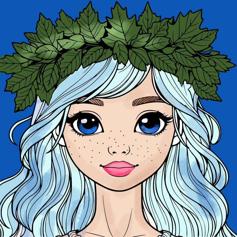 realistic girl with fall leaf crown