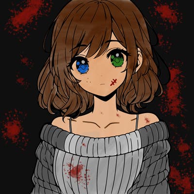 beautiful anime girl wearing a sweater