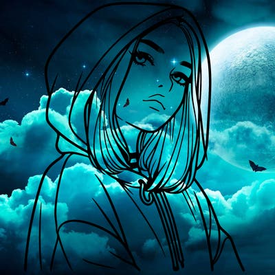 a realistic girl in a hoodie