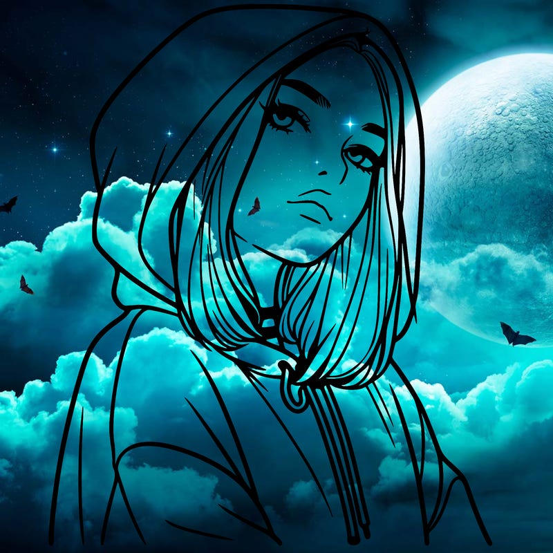 a realistic girl in a hoodie