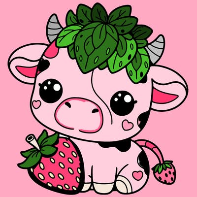 cute strawberry cow