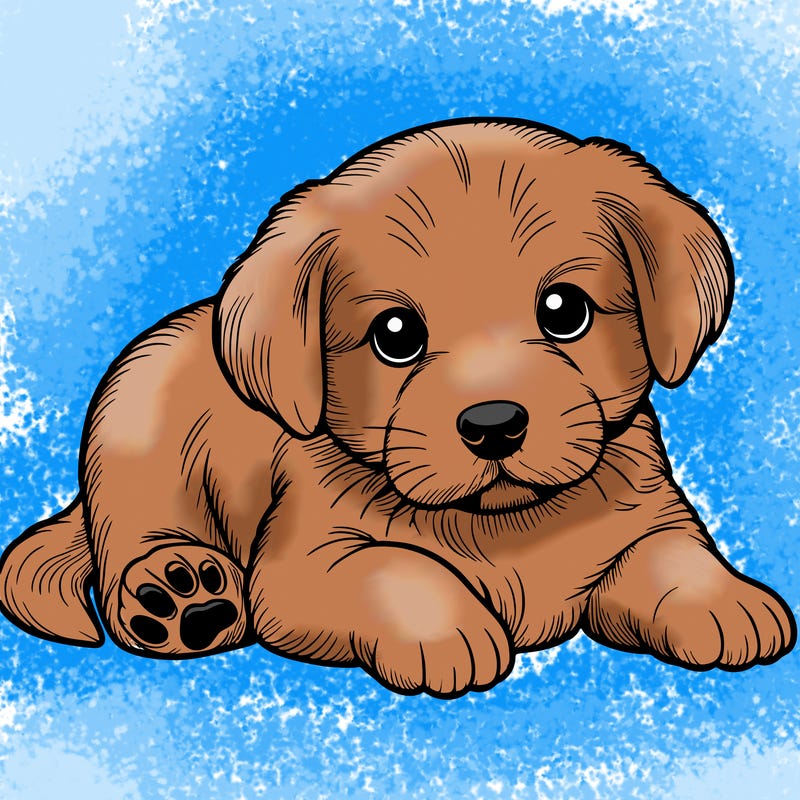 a cute realistic puppy