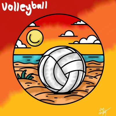 volleyball on a beach