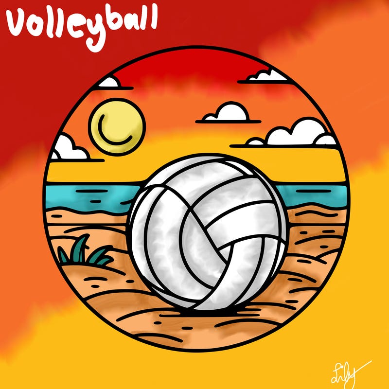 volleyball on a beach