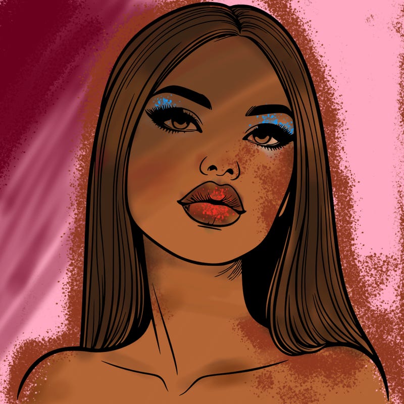 realistic woman with full lips