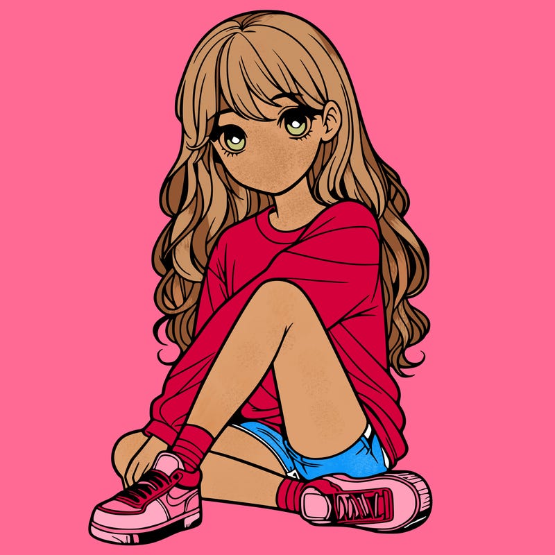 girl sitting realistic