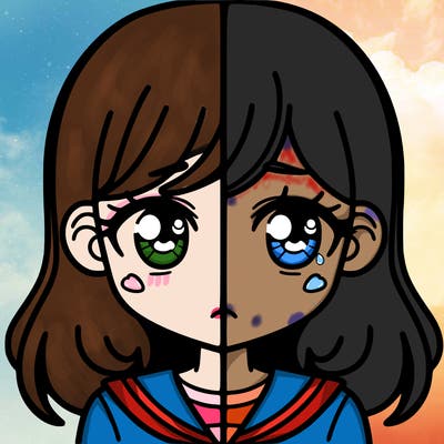 a split of a girl