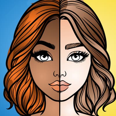 realistic girl split half