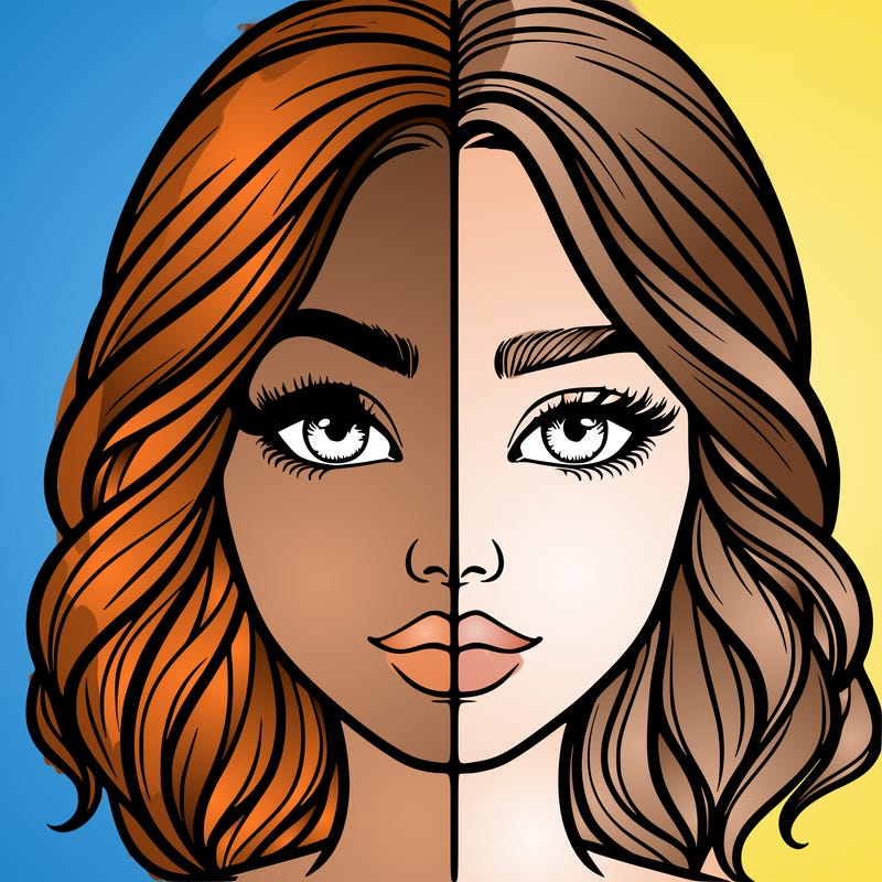 realistic girl split half