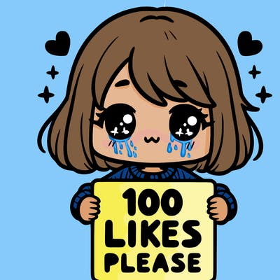 cute girl holding a sign saying 100 likes please