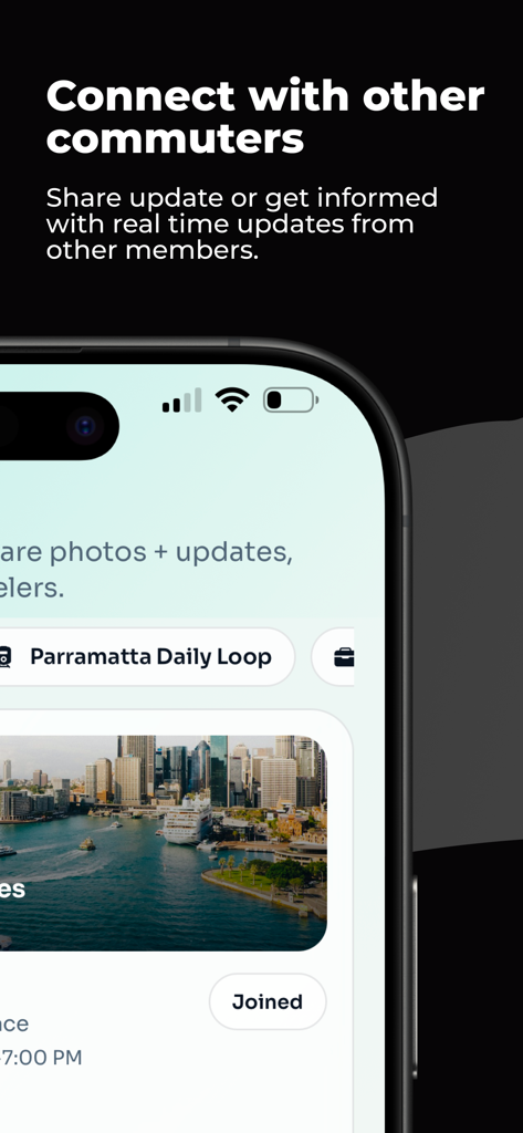 Melbourne Buss & Train Tracker - Melbourne Bus and Train Tracker app screen showing Pulse Groups feature for connecting with other commuters and sharing real time updates