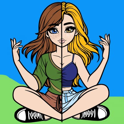 realistic girl split