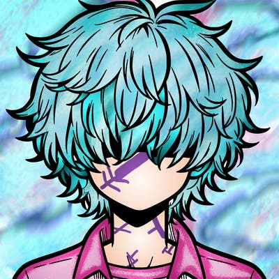 manga boy fluffy hair covering his eyes