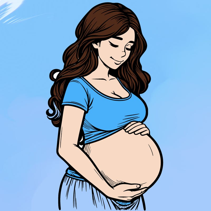 woman heavily pregnant realistic