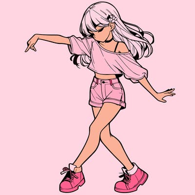 realistic girl danceing