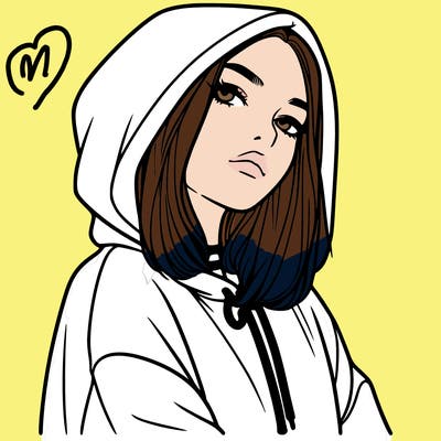 a realistic girl in a hoodie