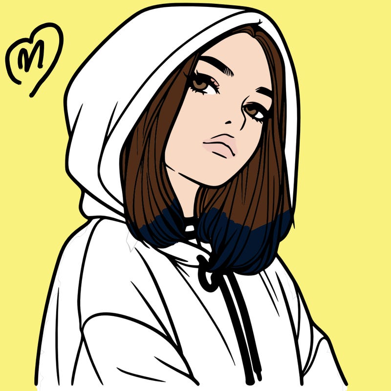 a realistic girl in a hoodie