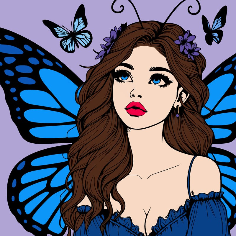 butterfly fairy realistic girl
