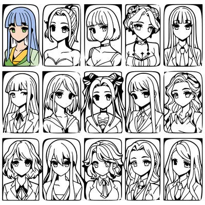 girls that look diffrent anime