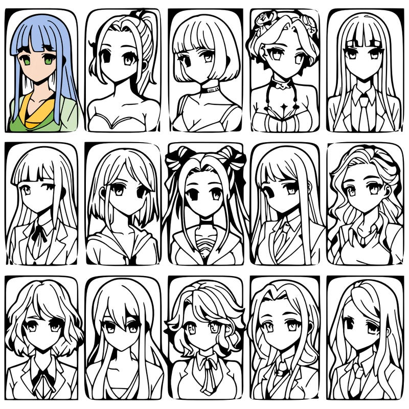 girls that look diffrent anime