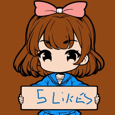 cute anime girl holding a sign