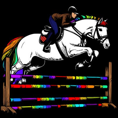 realistic horse show jumping