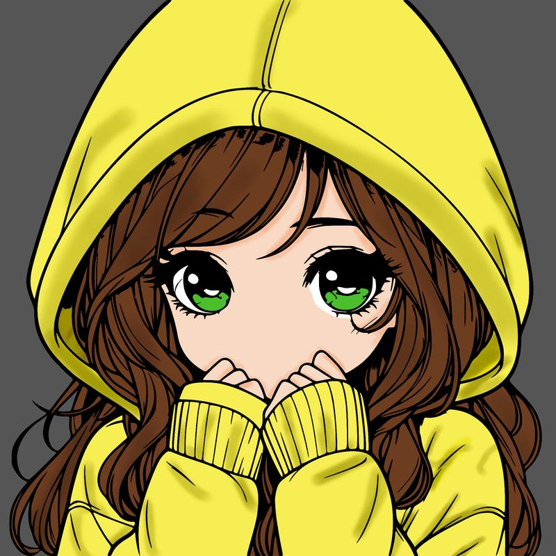 realistic shy girl with hoodie