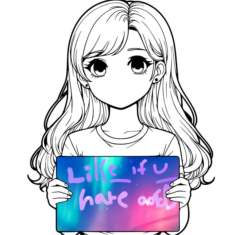 realistic girl holding a sign