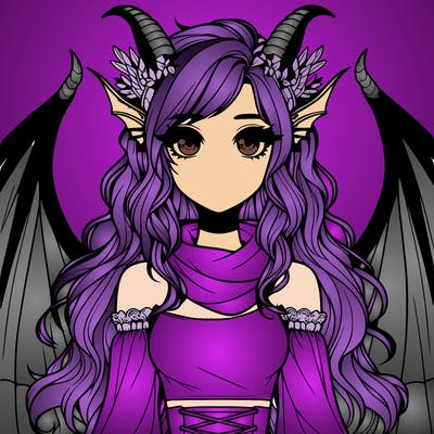 realistic girl with dragon wings horns and a tail