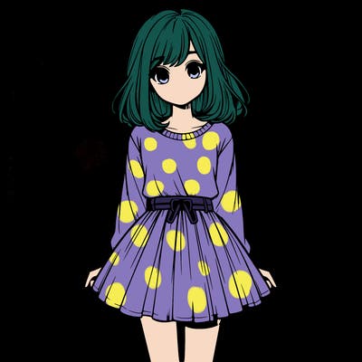 realistic girl with a skirt on