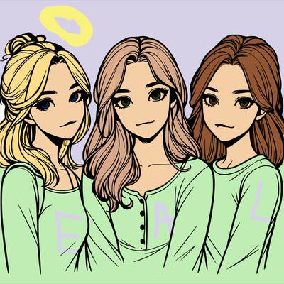 three realistic girls