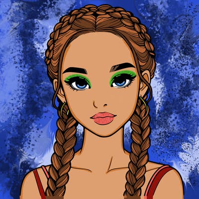 realistic girl with braids