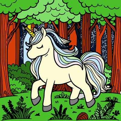 unicorn in the forest