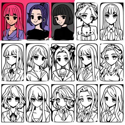 girls that look diffrent anime