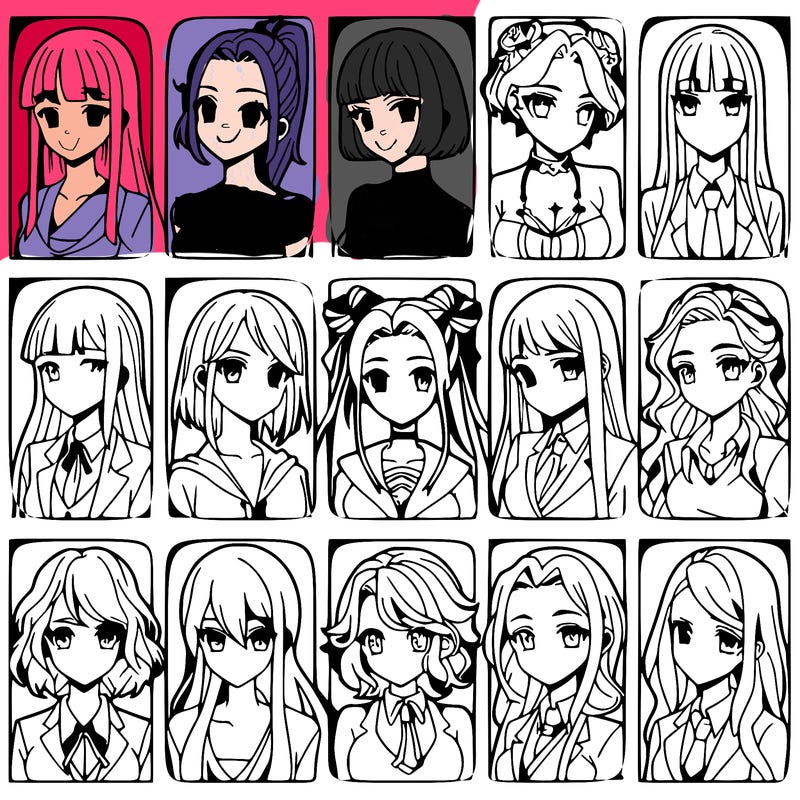 girls that look diffrent anime