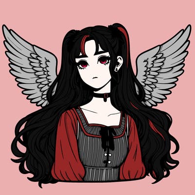 realistic girl with wings