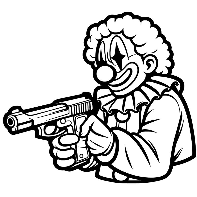 clown with gun
